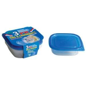  24 oz Large Square 3pk Food Containers Case Pack 48: Home 
