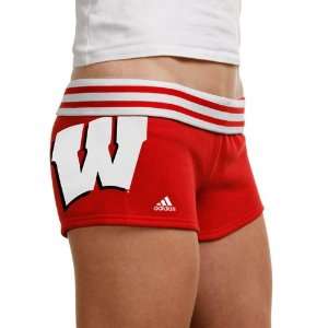Adidas Wisconsin Badgers Womens Rollover Short:  Sports 