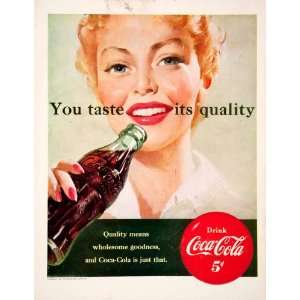   Drink Beverage Woman Bottle Lips Eyes   Original Print Ad Home