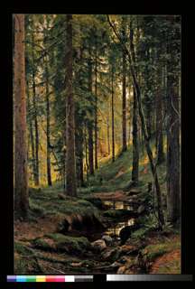 24x36 Ivan Shishkin Brook in Forest Fine Art Tile Mural  