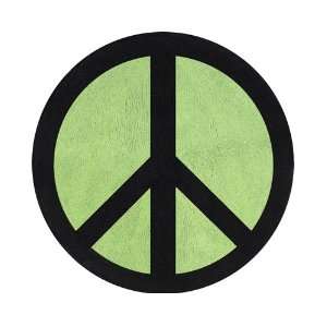  Lime Groovy Peace Sign Tie Dye Accent Floor Rug: Baby