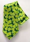 Mens Lime Navy Lucky Four leaf Clover POLY Necktie S37