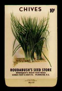 VINTAGE ROUDABUSHS CHIVES SEED PACKET 10 CENTS  