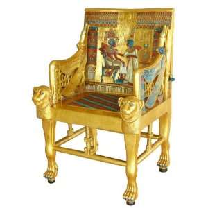   Golden Throne of Tutankhamen King Tut Egyptian Chair