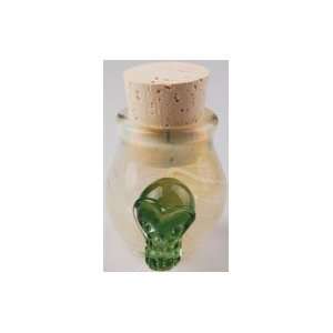  Glass Pyrex Stash Jar ~ Skull Deluxe ~ With Cork Top 