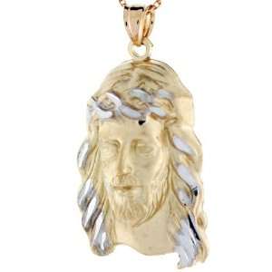   and White Gold Jesus Face Religious Big Large Size Pendant Jewelry