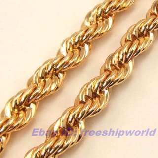 23.47mm66g MEN THICK ROPE CHAIN 18K GOLD GP NECKLACE SOLID FILL GEP 
