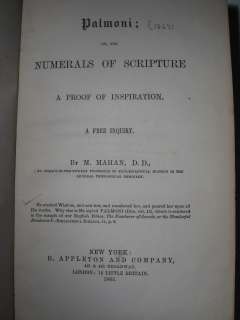 1863 PALMONI   NUMERALS IN SCRIPTURE   SCARCE 1ST ED  
