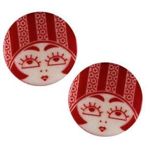   Button 3/4 Flapper Red/White By The Package: Arts, Crafts & Sewing