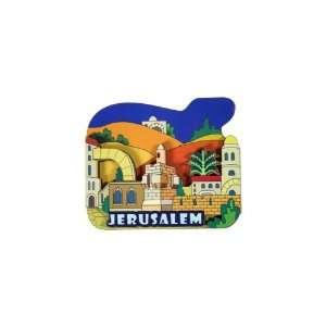  6 cm 3D Wood Colorful Magnet of Jerusalem: Home & Kitchen