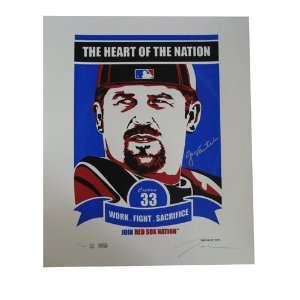 Autograph Jason Varitek 17x21 Heart of the Nation Propaganda Poster