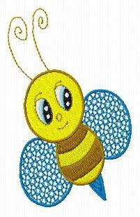CUTE BEE 2 SIZES SINGLE EMBROIDERY MACHINE DESIGN CD  