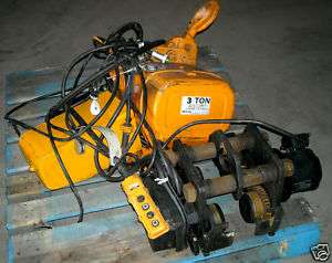 Ton BeeBe Hoist w/ Power Trolley 15 ft. Lift   NICE!!  