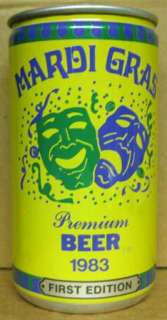 MARDI GRAS BEER Can 1st Edition 1983 Pearl SA, TEXAS 1+  