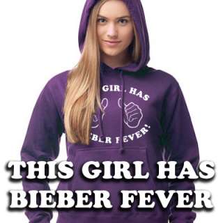 THIS GIRL HAS BIEBER FEVER HOODIE JUSTIN SWEAT SHIRT SM  