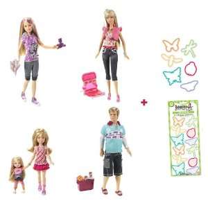  Dolls: Mommy, Daddy and 3 sisters: Skipper, Stacie, Kelly, + FREE 