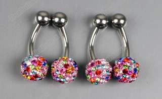 PCS Colorful Ball Body Crystal Navel Belly Button Bar Piercing