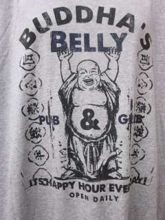 Mens T Shirt Vintage Buddhas Belly Pub & Grub XL  