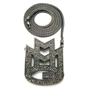 ICED OUT MMG MAYBACH MUSIC GROUP PENDANT + 36 FRANCO NECKLACE CHAIN 