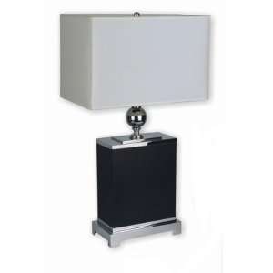  25 H Black Box Table Lamp with Chrome Base: Home 
