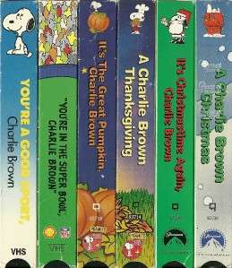 Lot 6 Charlie Brown Peanuts VHS Videos OUT OF PRINT  