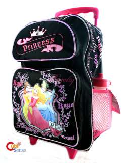 Disney Princess School Roller Backpack /Rolling Bag: Large Black