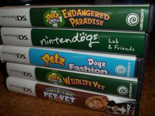 Nintendo DS (lot of 5) PETZ Games Pet Vet Nintendogs & More *FREE SHIP 