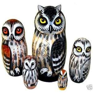  Owls on Russian Nesting Dolls: Toys & Games