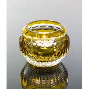 Faberge Crystal Nadya Votive Holder   Canary Yellow