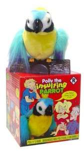 POLLY THE INSULTING PARROT funny adult novelty gag G60  