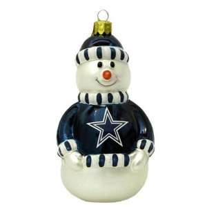    Dallas Cowboys Blown Glass Snowman Ornament