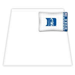Duke Blue Devils Microfiber Sheet Set White:  Sports 