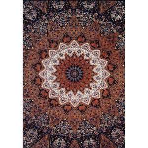 Giant Wall Tapestry ~ Brown India Star ~ Approx 5 x 7.5 Ft  