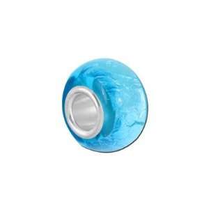 Petite Ocean Blue Murano Glass Bead   Interchangeable 