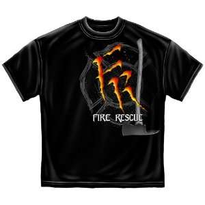 ERAZOR Bits Monster Claws Fire Rescue Mens Tee Black:  