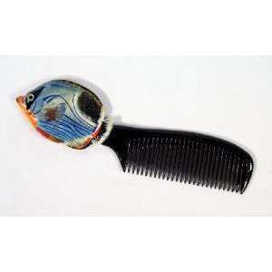  Handpainted Bluewave Tropical Fish Comb Beauty