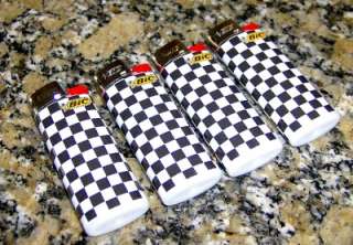 LOT OF 4 BIC MINI RACETRACK CHECKERED FLAG LIGHTERS FREE SHIP THESE 