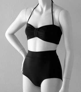Black Retro Pinup Bikini Made to Order in S.M.L.XL  