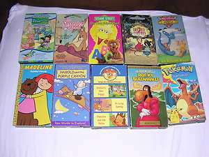 Mixed Lot of 10 Childrens VHS Videos Kids Movies  