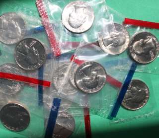 1980 – 1989 BU Washington Quarters 16 P & D Coins from US Mint Sets 