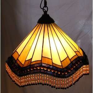   Style Stained Glass Beaded Pendant Lamp Parisian