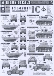 Bison Decals 1/35 INDOCHINE FRENCH ARMOR IN INDOCHINA 1945 1954 Part 2 