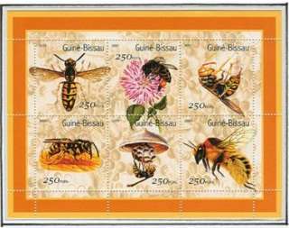 Bees   Mint Sheet 6 Stamp MNH Guinea Bissau GB1307  