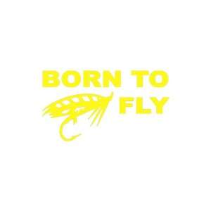  Born To Fly YELLOW Vinyl window decal sticker: Office 