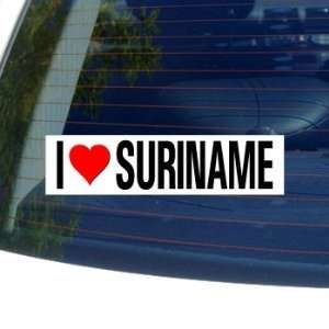  I Love Heart SURINAME   Window Bumper Sticker: Automotive