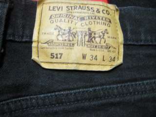 D2460 levis vintage 517 black boot cut jean 34x34  