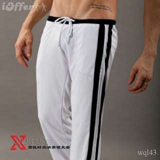 Mens Low Rise Sport Sweat Pants WJ601 White Black Blue Gray Brown S M 