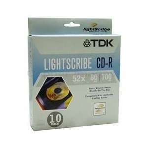 : TDK CD R80LSW10 52X LIGHTSCRIBE? WRITE ONCE CD R SPINDLE   10 DISC 