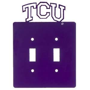  TCU Horned Frogs Double Toggle Metal Switch Plate Cover 