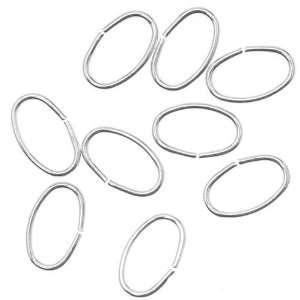  Silver Plated Open Oval Jump Rings 5 x 8mm 21 Gauge (50 